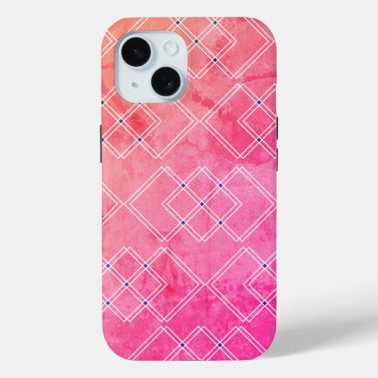 赤大理石および正方形のレイヤ Case-Mate iPhoneケース (裏面)