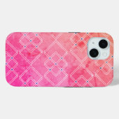 赤大理石および正方形のレイヤ Case-Mate iPhoneケース (裏面 (横))