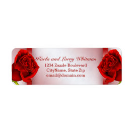 赤大理石とバラ ラベル