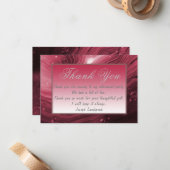 赤大理石と銀の色の引退ありがとう ノートカード (正面/裏面インサイチュ)