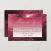 赤大理石と銀の色の引退ありがとう ノートカード (正面/裏面)