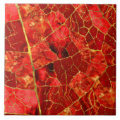 赤大理石の葉 タイル (正面)