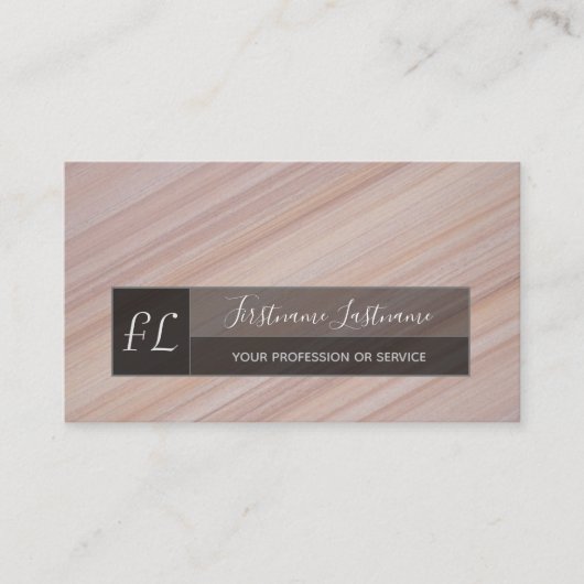 赤大理石ストライプの線大理石構造モノグラム 名刺 (正面)