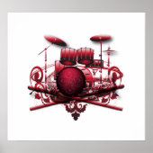 赤太鼓デザイン ポスター (正面)