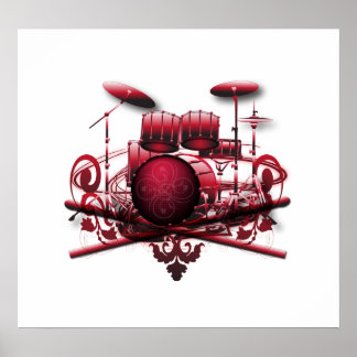 赤太鼓デザイン ポスター