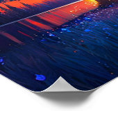 赤威厳のあるい夕日 ポスター (角)