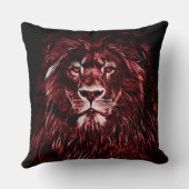 赤威厳のある獅子 クッション (裏面)
