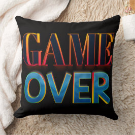 赤字の太字「GAME OVER」テキスト クッション