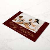 赤字書道家族フォトクリスマス 箔シーズンカード (回転した状態)