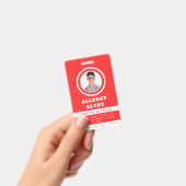 赤学生写真食品アレルギー警報 バッジ (手持ち)