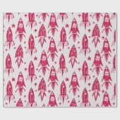 赤宇宙ロケット ラッピングペーパー (フラット)