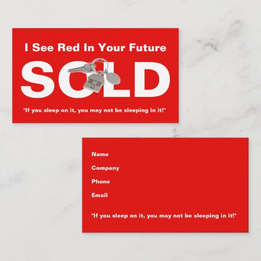 赤実在不動産業者がサイン名刺を販売 名刺 (正面/裏面)