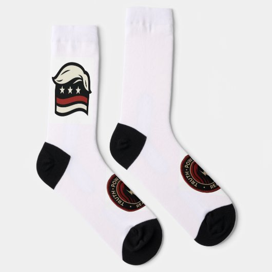 赤実在波™愛国的なクルー用ソックス ソックス (右)