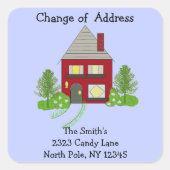 赤家転居届 スクエアシール (正面)