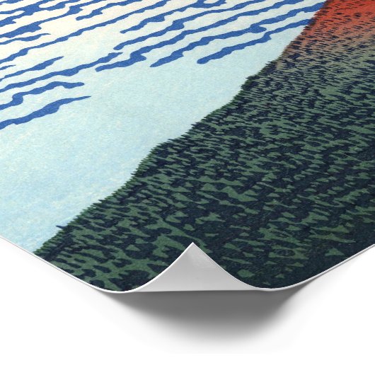 赤富士北斎日本のファインアート ポスター (角)