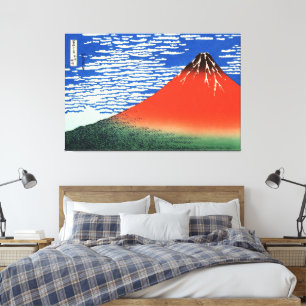 赤富士北斎浮世絵日本の術 キャンバスプリント