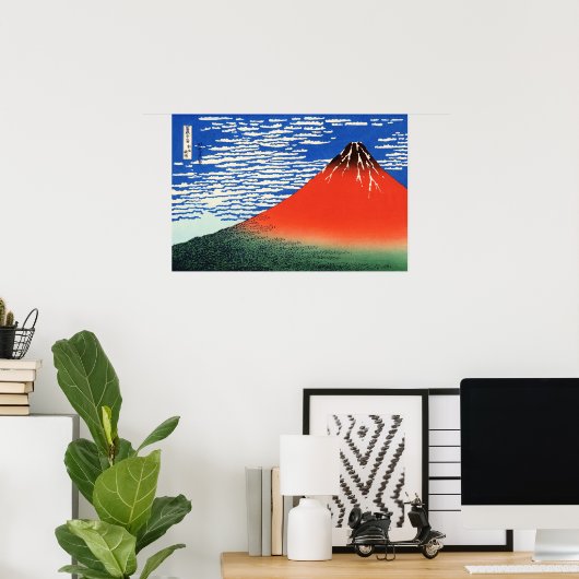 赤富士北斎浮世絵日本の術 ポスター (ホームオフィス)