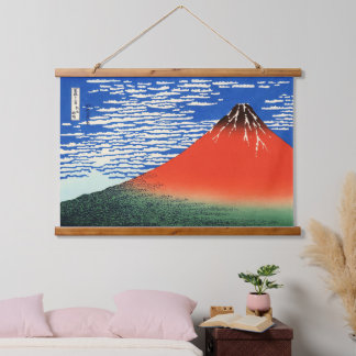 赤富士北斎浮世絵日本の術 吊り下げ型タペストリー