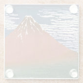 赤富士、赤富士山火山葛飾北斎 ガラスコースター (裏面)