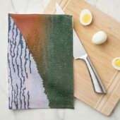 赤富士、赤富士山火山葛飾北斎 キッチンタオル (四つ折り)