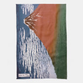 赤富士、赤富士山火山葛飾北斎 キッチンタオル (縦)