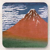 赤富士、赤富士山火山葛飾北斎 コースター (正面)