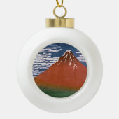 赤富士、赤富士山火山葛飾北斎 セラミックボールオーナメント (正面)