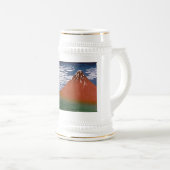 赤富士、赤富士山火山葛飾北斎 ビールジョッキ (正面右)