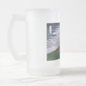 赤富士、赤富士山火山葛飾北斎 フロストグラスビールジョッキ (左)