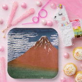 赤富士、赤富士山火山葛飾北斎 ペーパープレート (パーティー)