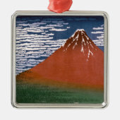 赤富士、赤富士山火山葛飾北斎 メタルオーナメント (正面)