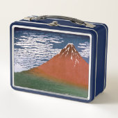 赤富士、赤富士山火山葛飾北斎 メタルランチボックス (正面)