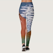 赤富士、赤富士山火山葛飾北斎 レギンス (裏面)