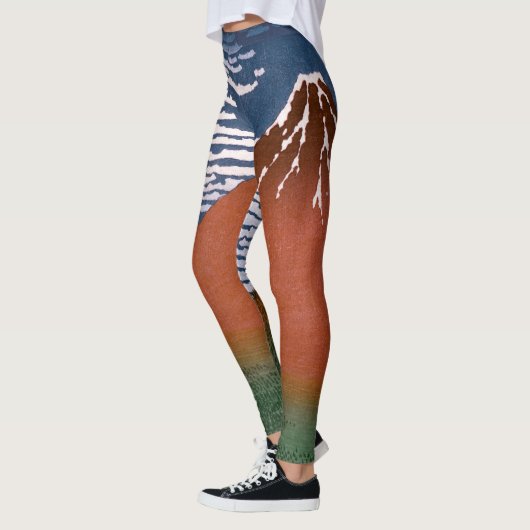 赤富士、赤富士山火山葛飾北斎 レギンス (左)