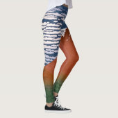 赤富士、赤富士山火山葛飾北斎 レギンス (右)