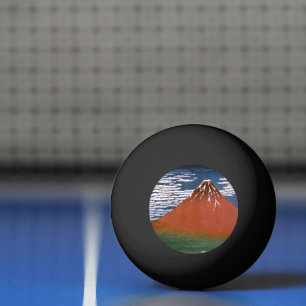 赤富士、赤富士山火山葛飾北斎 卓球ボール