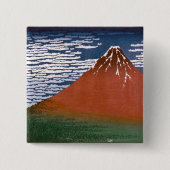 赤富士、赤富士山火山葛飾北斎 缶バッジ (正面)