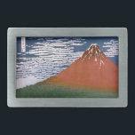 赤富士、赤富士山火山葛飾北斎 長方形ベルトバックル<br><div class="desc">木版画日本のプリント「風澄ん朝」（別名「赤富士」「赤富士」）に描かれたシーンは、日の出の黄昏に包まれた山の富士の息を呑むような姿を見せ鮮やかる。この作品は、葛飾北斎が1830年から1832年の間に制作したシリーズ「山富士36景」の一つである。木版画プリントで日本のは、木版画(木版画)とも呼ばれる木版画型枠でユニーク、木の塊にデザインを彫ったものである。木版の盛り上がった部分をインクで塗り、紙に押し付けて画像を転写する。この技術は、ライン、スタークはっきりしたコントラスト、およびカラーの平坦な領域で知られているプリントを生み出す。 – 北斎の「赤富士」は、この技術を巧みに生かした作品だ。山威厳のあるの富士がシーンを支配し、そのピークは青い空に光る自然のままの雪で澄ん覆われた。賢い雲が青空を横切って漂い、穏やかな風にヒントを与える。プリントの最も印象的な側面は山そのもので、夜明けの燃え立つ燃え盛りを連想させる燃えるような赤い色に染み付いている。この色のドラマチックな使い方は北斎の作品の特徴であり、そのシーンを神話的なクオリティで表現している。山富士の麓は、緑のタペストリーのように広がり、森の中には生物が密集している。この緑の毛布のコントラストは、雪のキャップされたピークの厳しい美しいと美しく、シーンに深さと寸法を追加。山の富士が見守る眼差しの下に浮かぶ豊かな葉が疑問に思、山の麓に広がる隠れ家に浮かび上がる。青木ヶ原樹海(青木ヶ原樹海)という伝説の森を隠した緑のタペストリー。この広大な木々は、その美しいで有名であるだけでなく、民俗的にも包まれている。- – 青木ヶ原樹海がスピリチュアルのエネルギーに満ちた場所だという伝説的な囁き声は、哀愁を帯びたものとも言われる。密な木々の間に残る怨霊である幽霊(幽霊)の話が民俗的に伝えられている。真実の話かキャンプファイヤーの話か、故障の原因となる大木ヶ原樹海の密集した葉と異常な磁気特性は、神秘的なオーラの一因となる。-- 1830年から1832年までの葛飾北斎デートすることによる山富士シリーズの36景の一部。作家は1849年に亡くなり、この作品は原産国や他の国のパブリックドメインに属し、著作権期間が作家の生活に加えて100年以下である。</div>