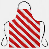赤対角ストライプ線 エプロン (正面)