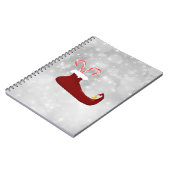 赤小妖精や小人シューズとキャンディカンの《写真》ぼけ味背景 ノートブック (左側)