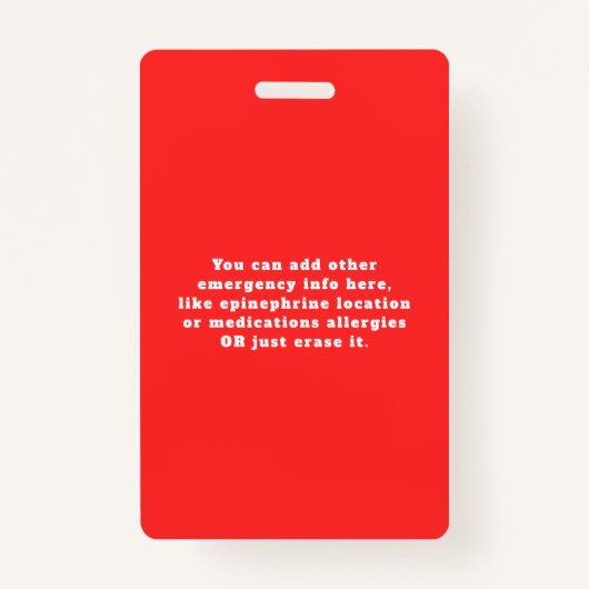 赤少年院写真食品アレルギー警報 バッジ (裏面)