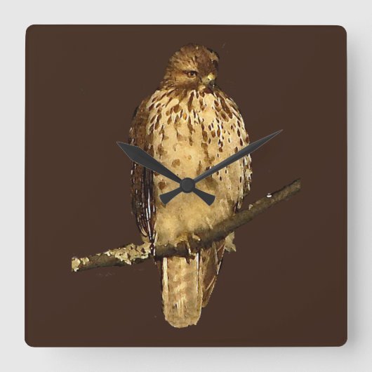 赤尾のタカ時計 スクエア壁時計 (正面)