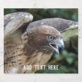 赤尾ホークのラプターの写真パーソナライズされた ビールラベル (シングルラベル)