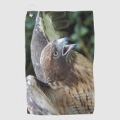 赤尾ホークのラプター写真 ゴルフタオル (正面)