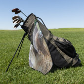 赤尾ホークのラプター写真 ゴルフタオル (グリーン)