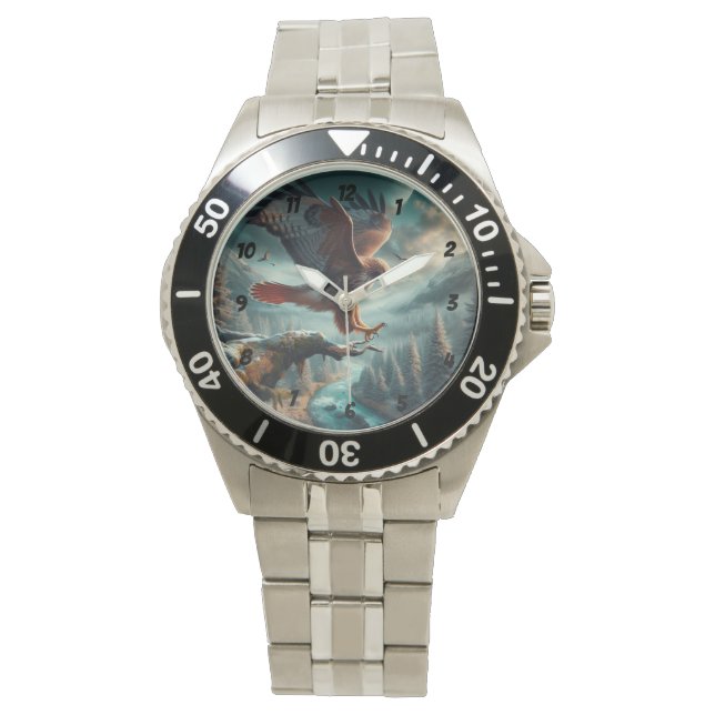 赤尾威厳のあるの鷹の襲来 腕時計 (正面)