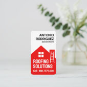 赤屋根建物屋根サービス 名刺 (スタンド正面)