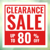 赤巨大クリアランスセール 店舗窓用シール ウィンドウサイン (シート3)