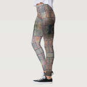 赤市松模様にとグレーのシックグランジなレンガ レギンス (左)