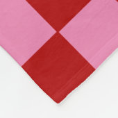 赤市松模様にとホットピンクのポーカーカード フリースブランケット (角)